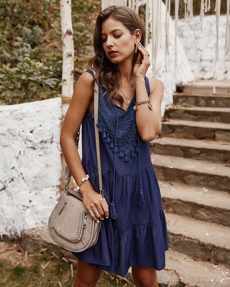 Go the Flow Ruffle Tunic Dress