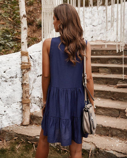 Go the Flow Ruffle Tunic Dress