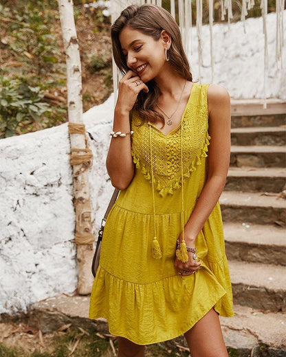 Go the Flow Ruffle Tunic Dress
