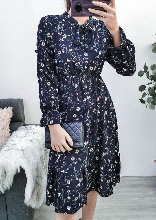Tie Neck Waist Dress
