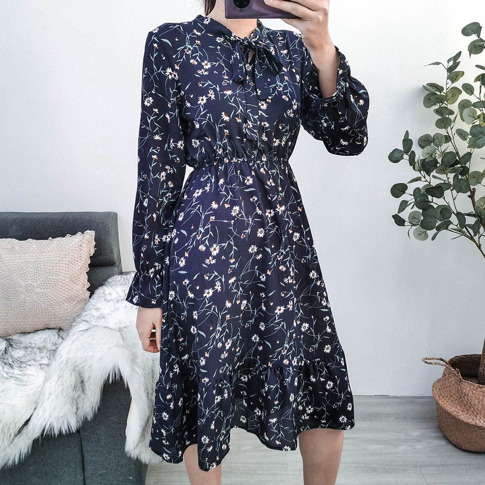 Tie Neck Waist Dress