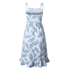 Tropical Print Shirred Dress