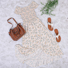 Smocked Off Shoulder Dress