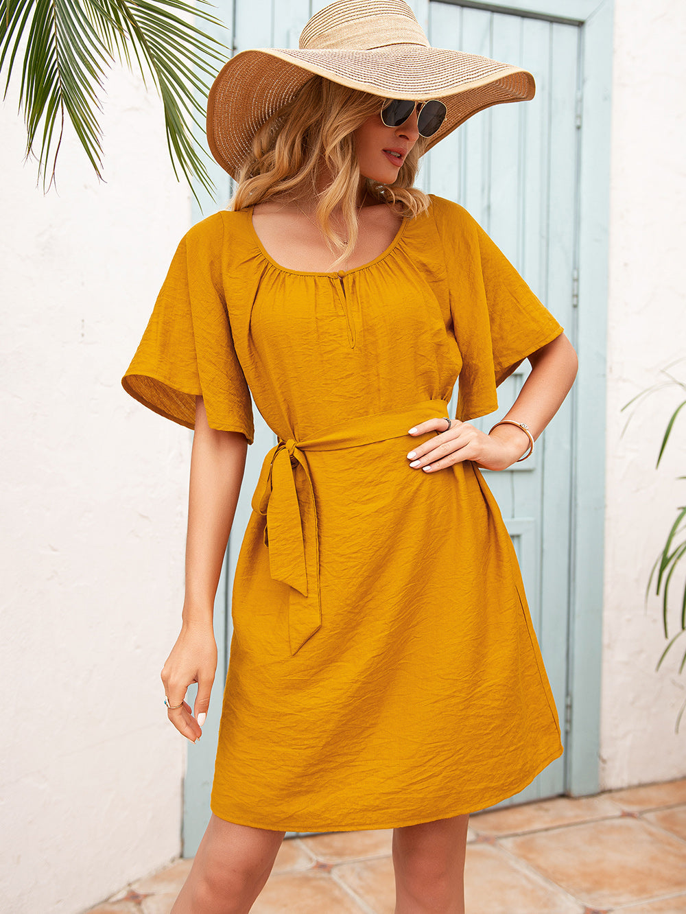Easy Flared Sleeve Dress