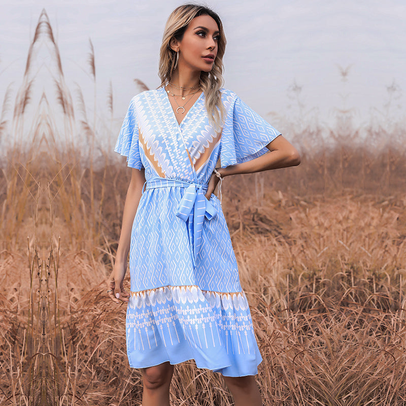 Flowy Ruffle Tie Dress