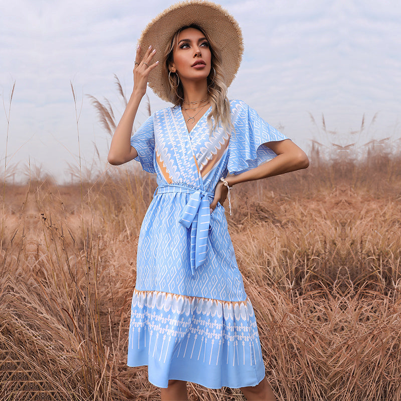 Flowy Ruffle Tie Dress