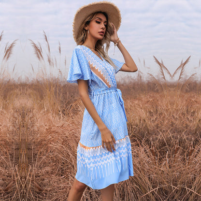 Flowy Ruffle Tie Dress