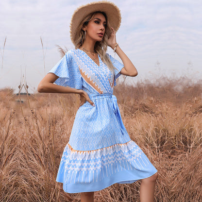 Flowy Ruffle Tie Dress