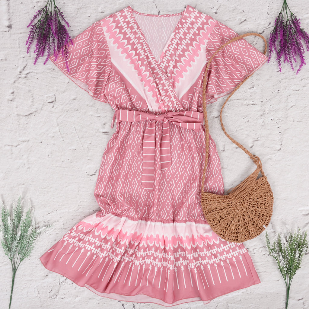Flowy Ruffle Tie Dress