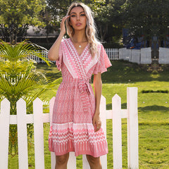 Flowy Ruffle Tie Dress