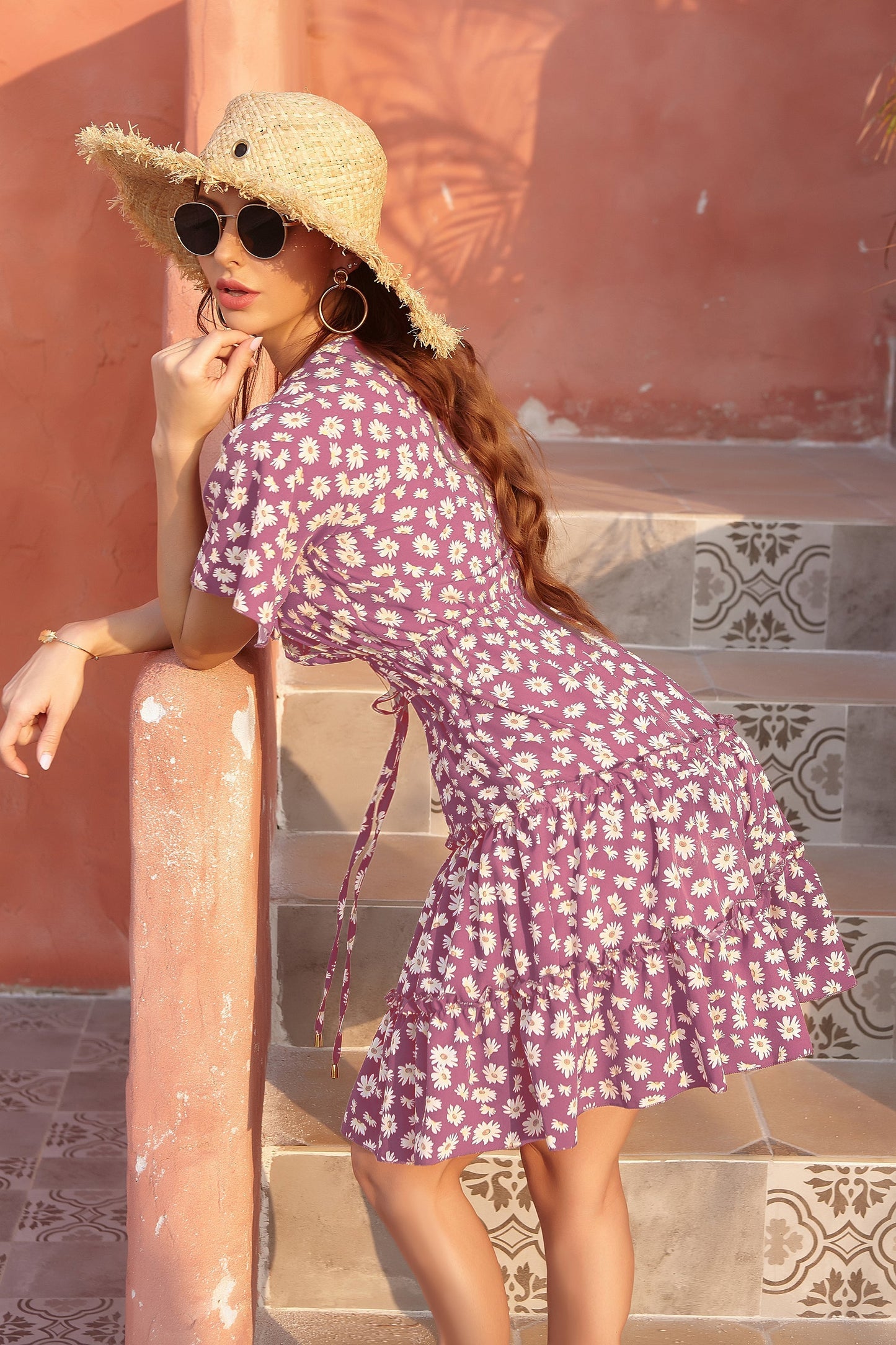 Floral Print Tiered Dress