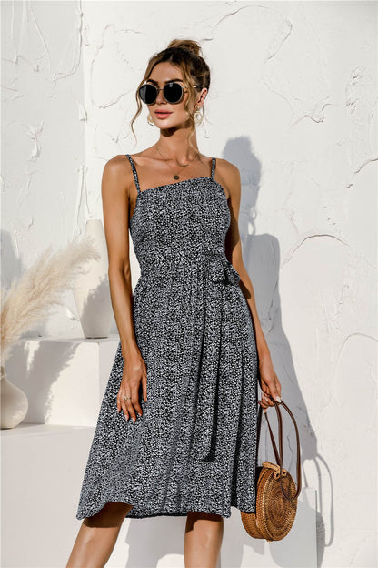 Tie Soft Print Cami Dress