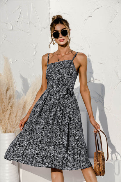 Tie Soft Print Cami Dress
