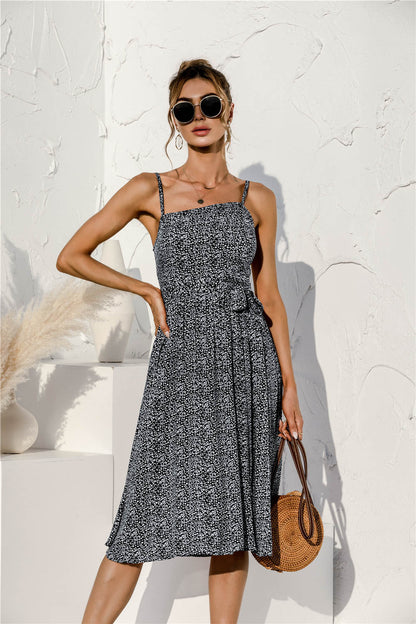 Tie Soft Print Cami Dress