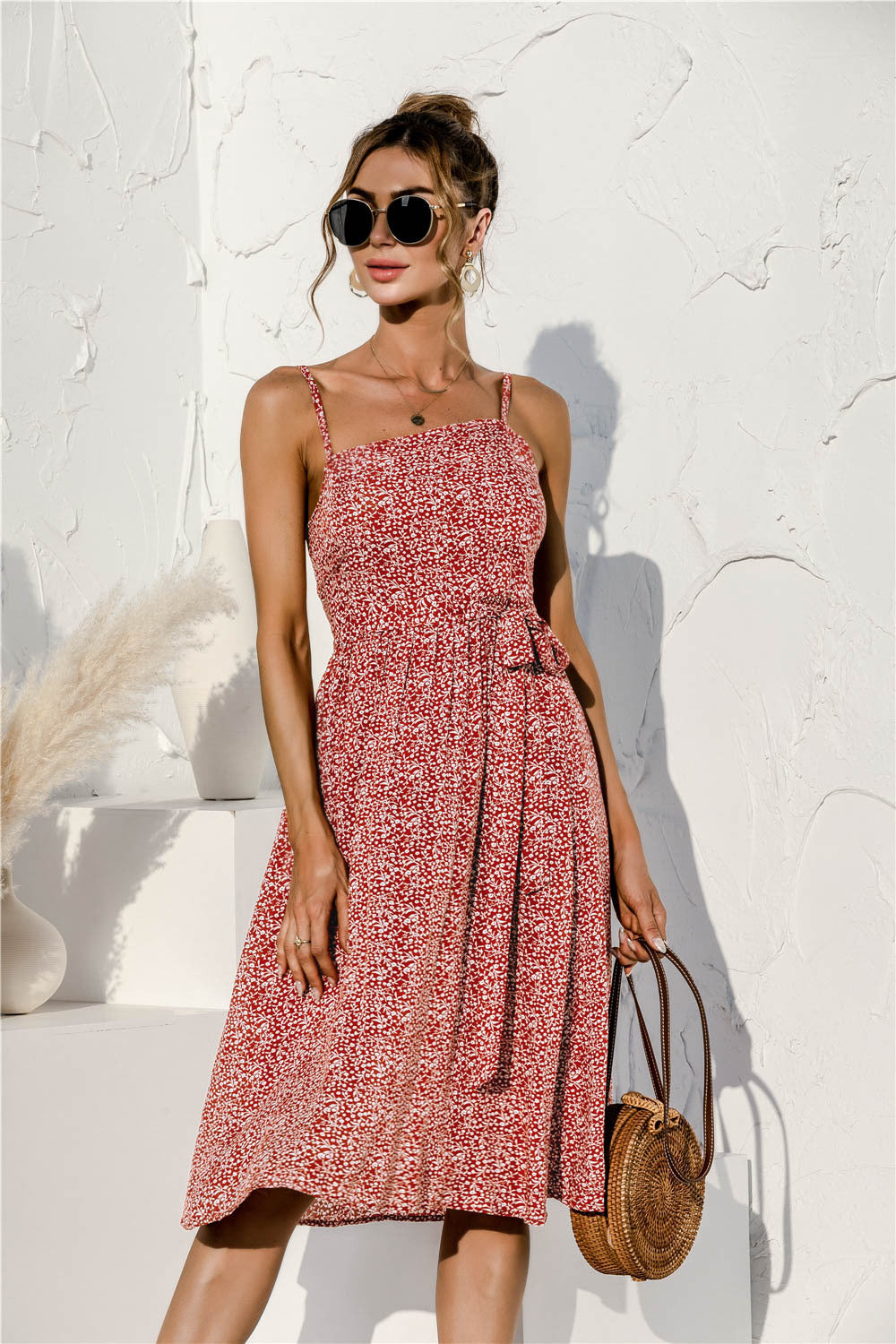 Tie Soft Print Cami Dress