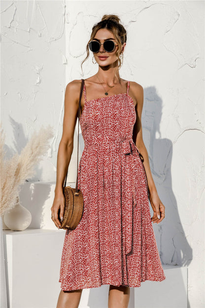 Tie Soft Print Cami Dress