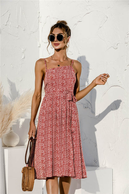Tie Soft Print Cami Dress