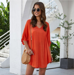 Solid Flowy Short Dress