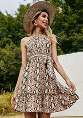 Neck Snake Skin Dress