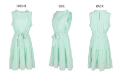 Wrinkled Style Belt Dress