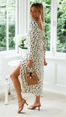 Soft Dot Smocked Back Dress