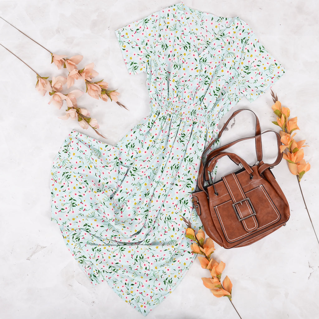 Floral Everyday Cross-Front Dress