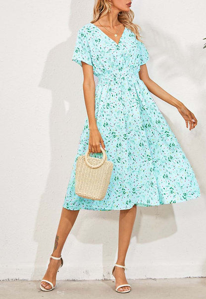 Floral Everyday Cross-Front Dress