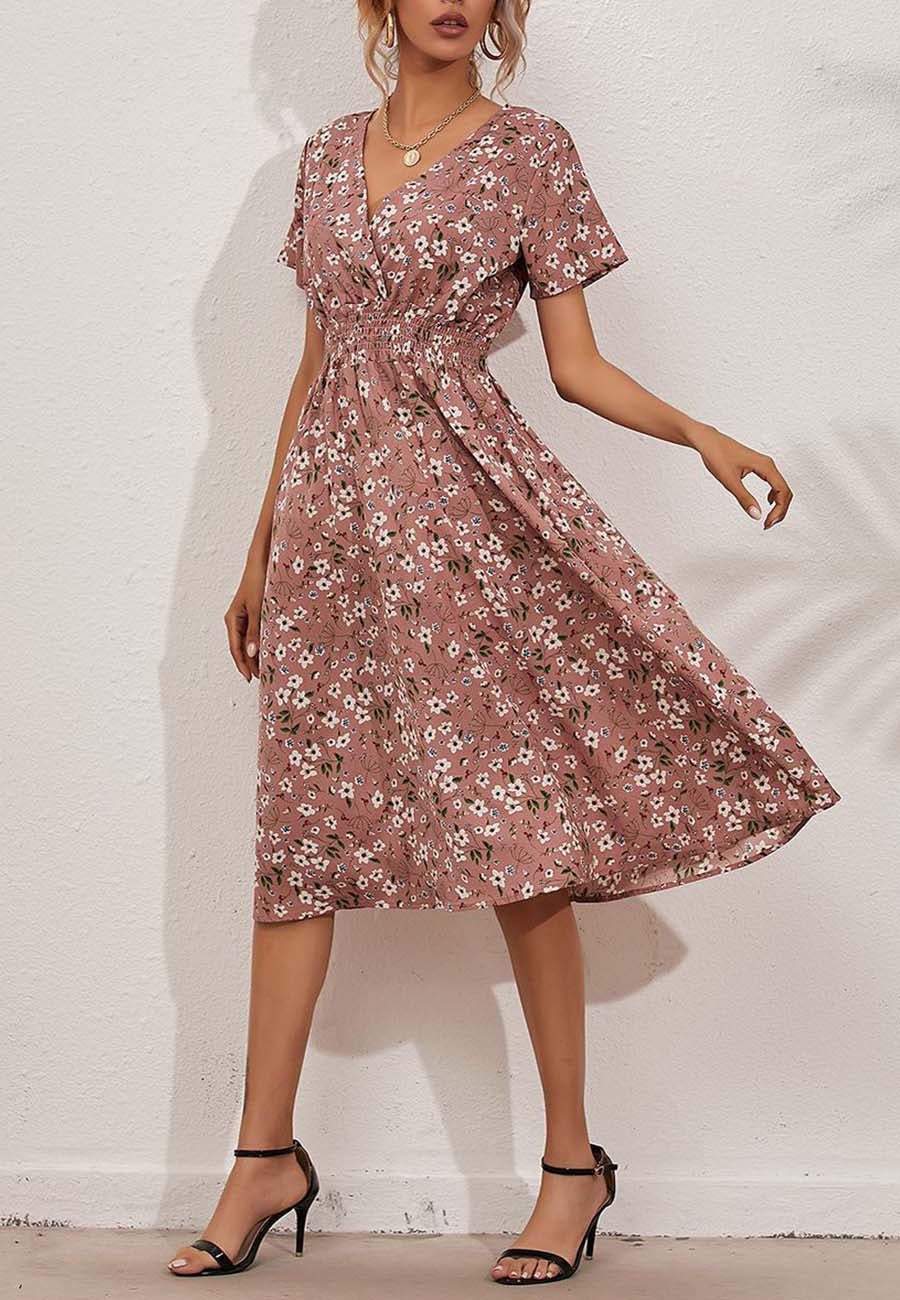 Floral Everyday Cross-Front Dress