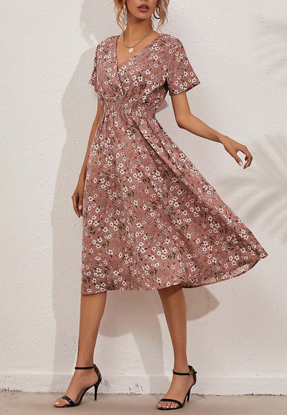 Floral Everyday Cross-Front Dress