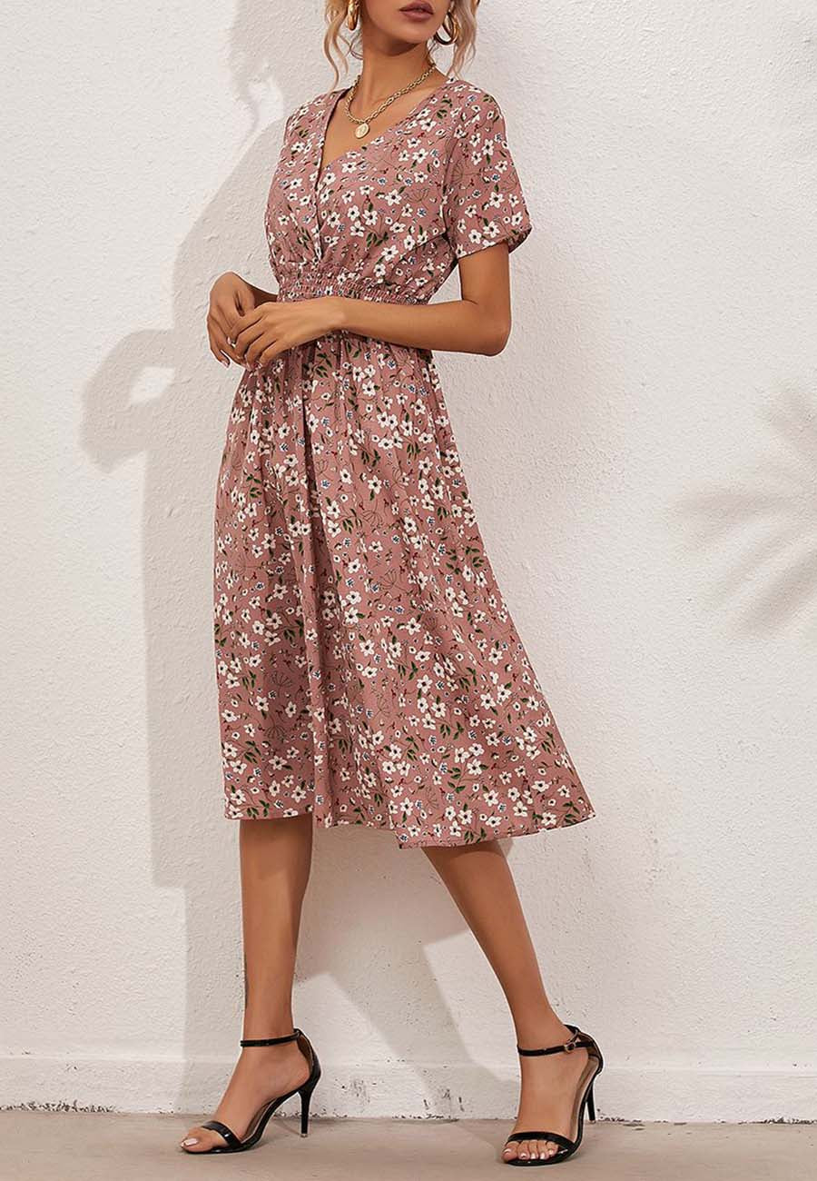 Floral Everyday Cross-Front Dress