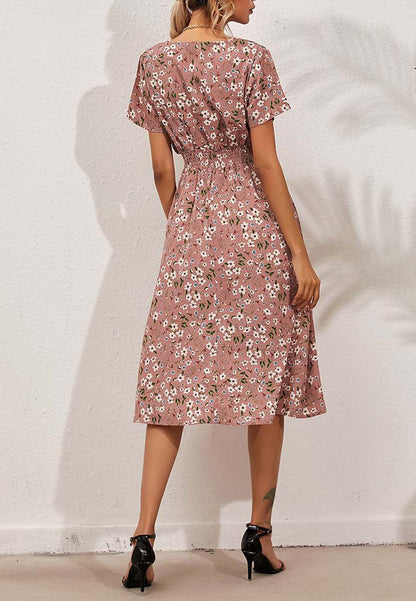 Floral Everyday Cross-Front Dress