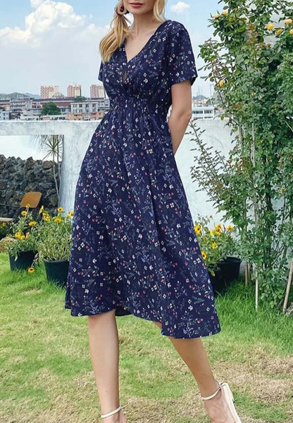 Floral Everyday Cross-Front Dress