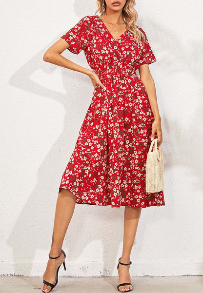 Floral Everyday Cross-Front Dress