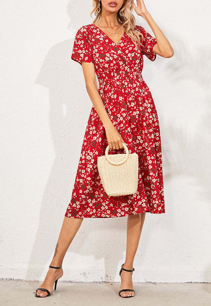 Floral Everyday Cross-Front Dress