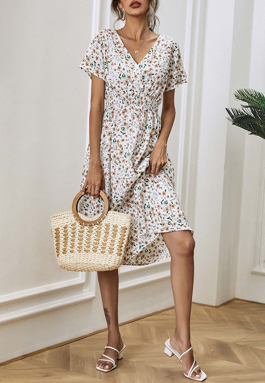 Floral Everyday Cross-Front Dress
