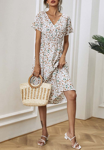 Floral Everyday Cross-Front Dress