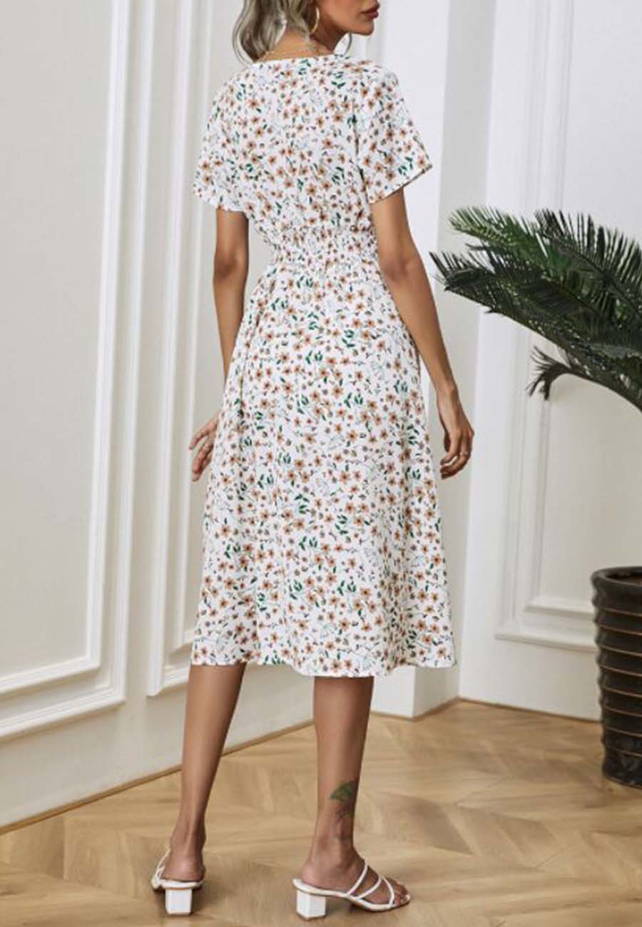 Floral Everyday Cross-Front Dress