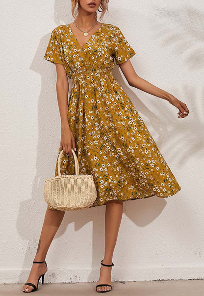 Floral Everyday Cross-Front Dress