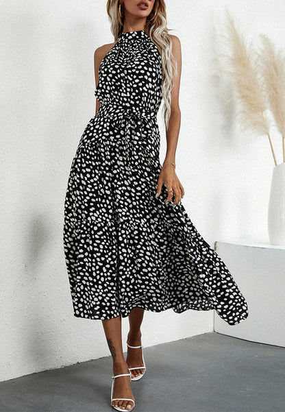 Halter Ruffle Maxi Dress
