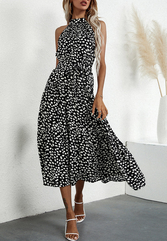 Halter Ruffle Maxi Dress
