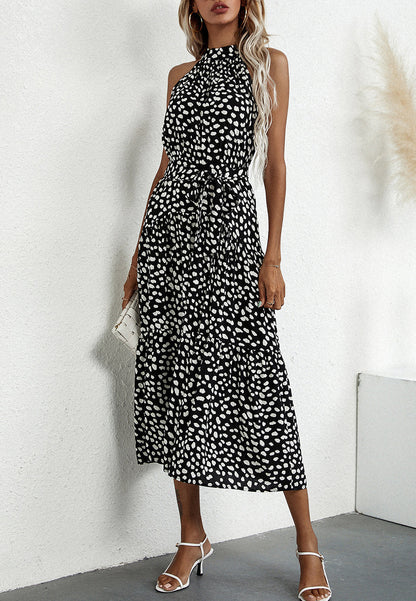 Halter Ruffle Maxi Dress