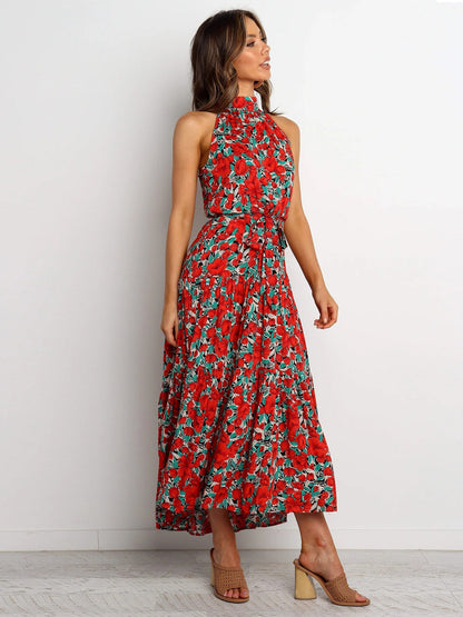 Halter Ruffle Maxi Dress