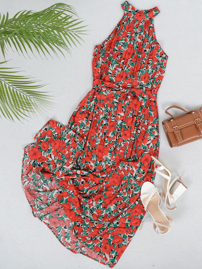 Halter Ruffle Maxi Dress