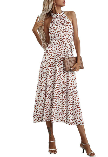 Halter Ruffle Maxi Dress