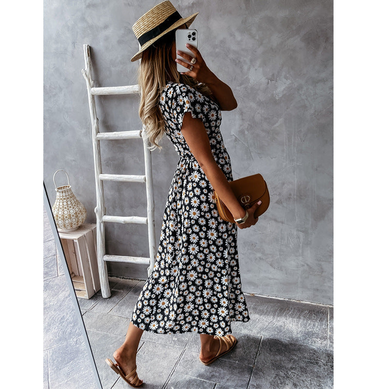 Daisy Wrap Tie Dress