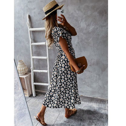 Daisy Wrap Tie Dress