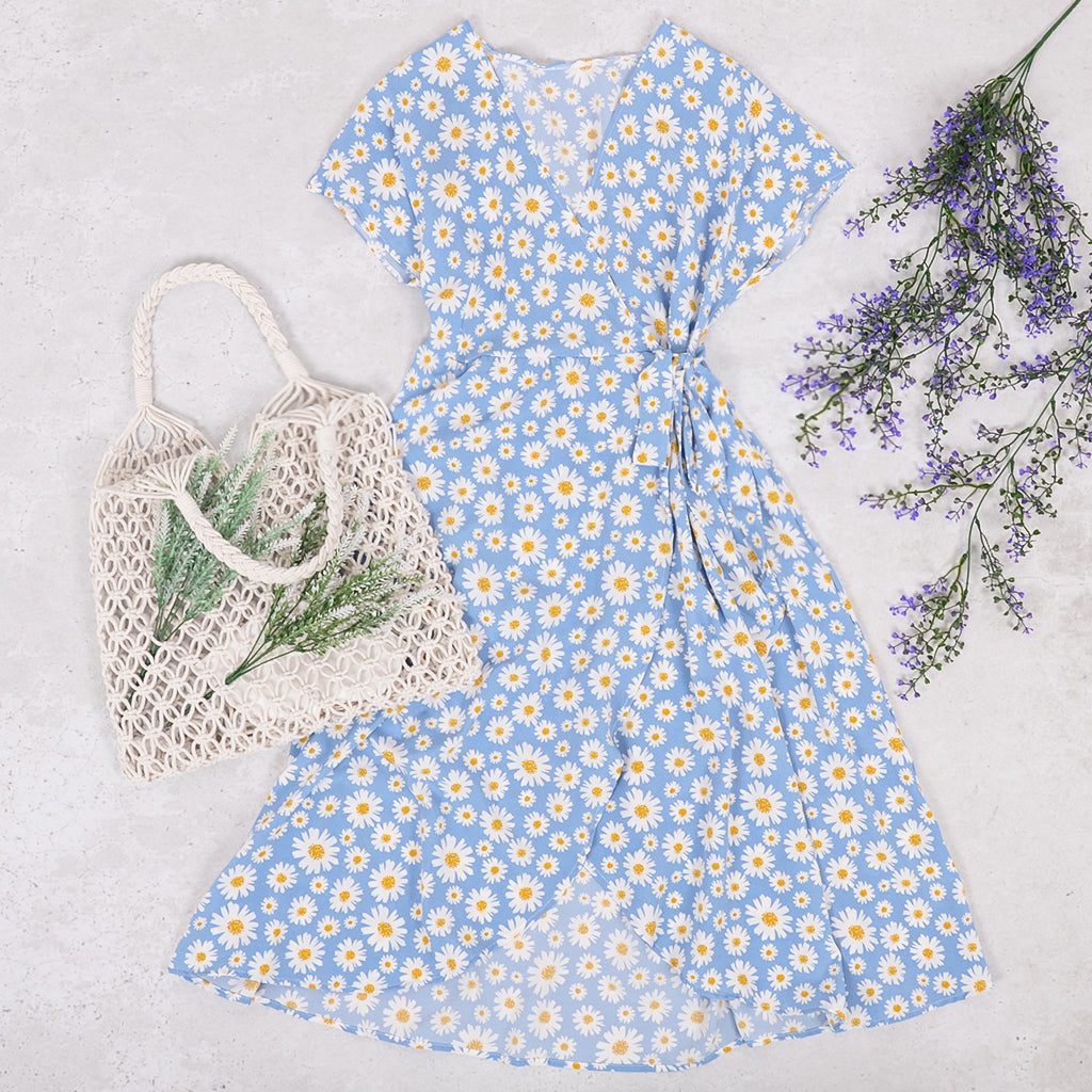 Daisy Wrap Tie Dress