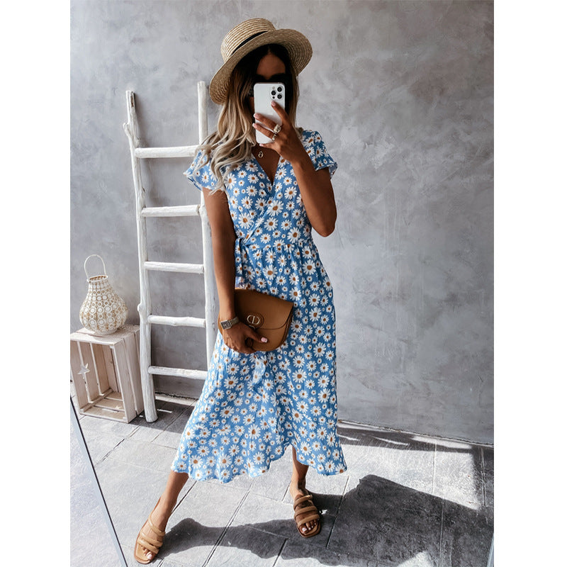 Daisy Wrap Tie Dress