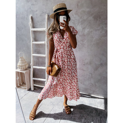 Daisy Wrap Tie Dress