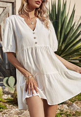 Soft White Ruffle Dress